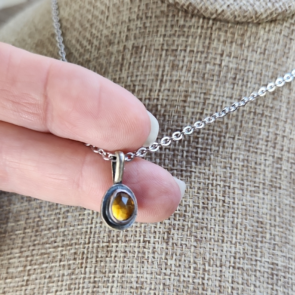 Artisan-made sterling Silver Pendant With Citrine Gemstone. One Of A Kind, Art - Picture 5 of 10